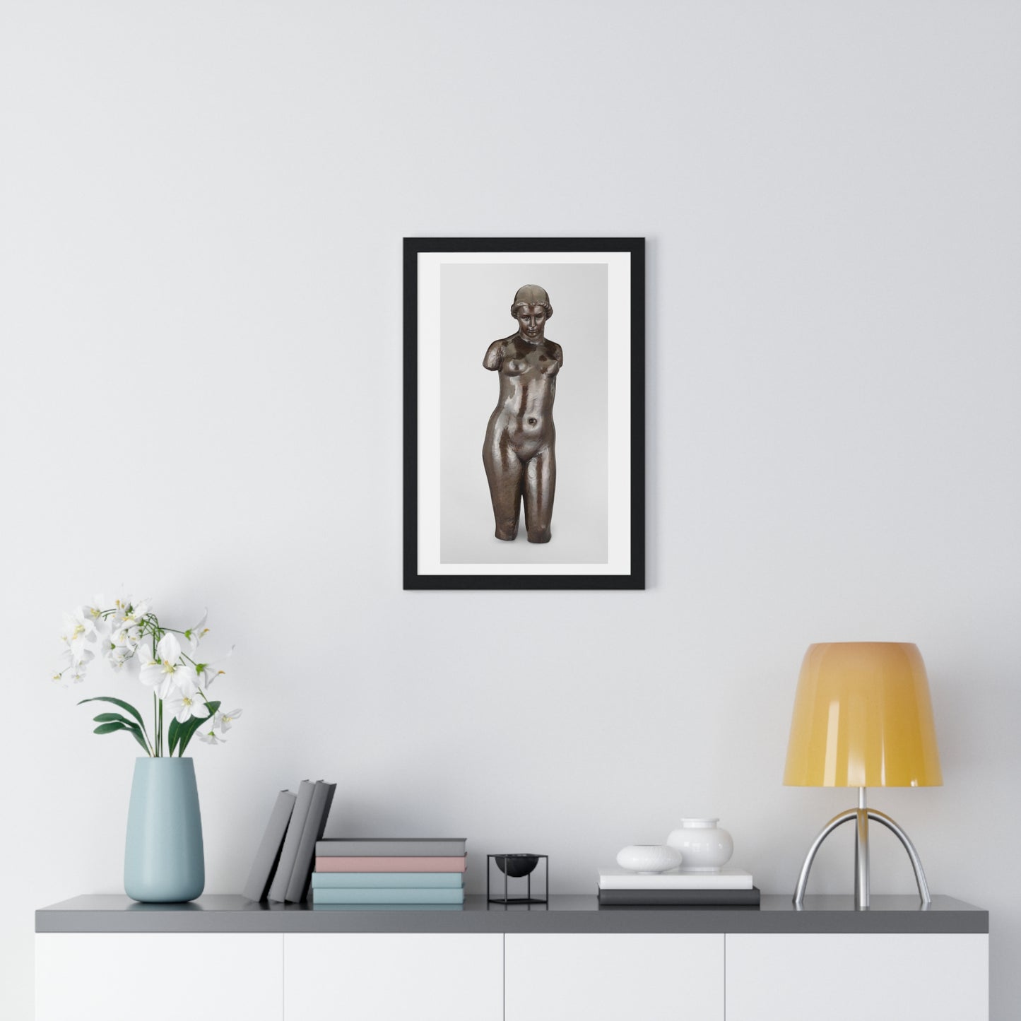 Naked Woman Sculpture 'Torse de Dina' (1943) by Aristide Maillol, from the Original, Framed Art Print