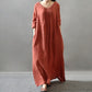 Vireous Textured Linen Robe Plus-Size Dress