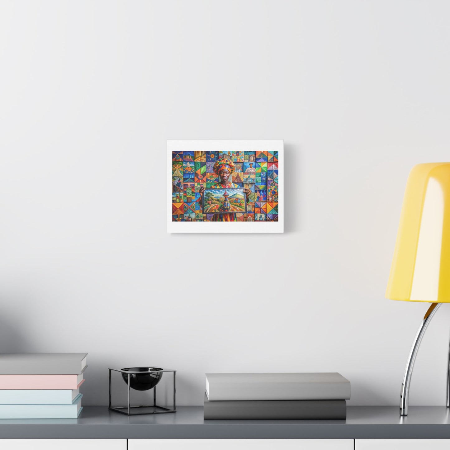 An Artist and Her Work 'Designed by AI' Art Print on Canvas