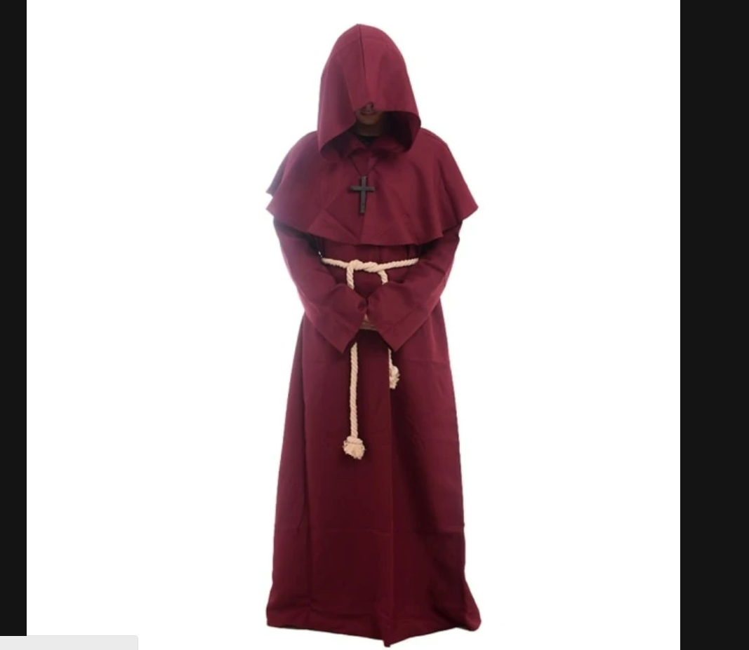 Medieval Monk Robe, Wizard Retro Outfit