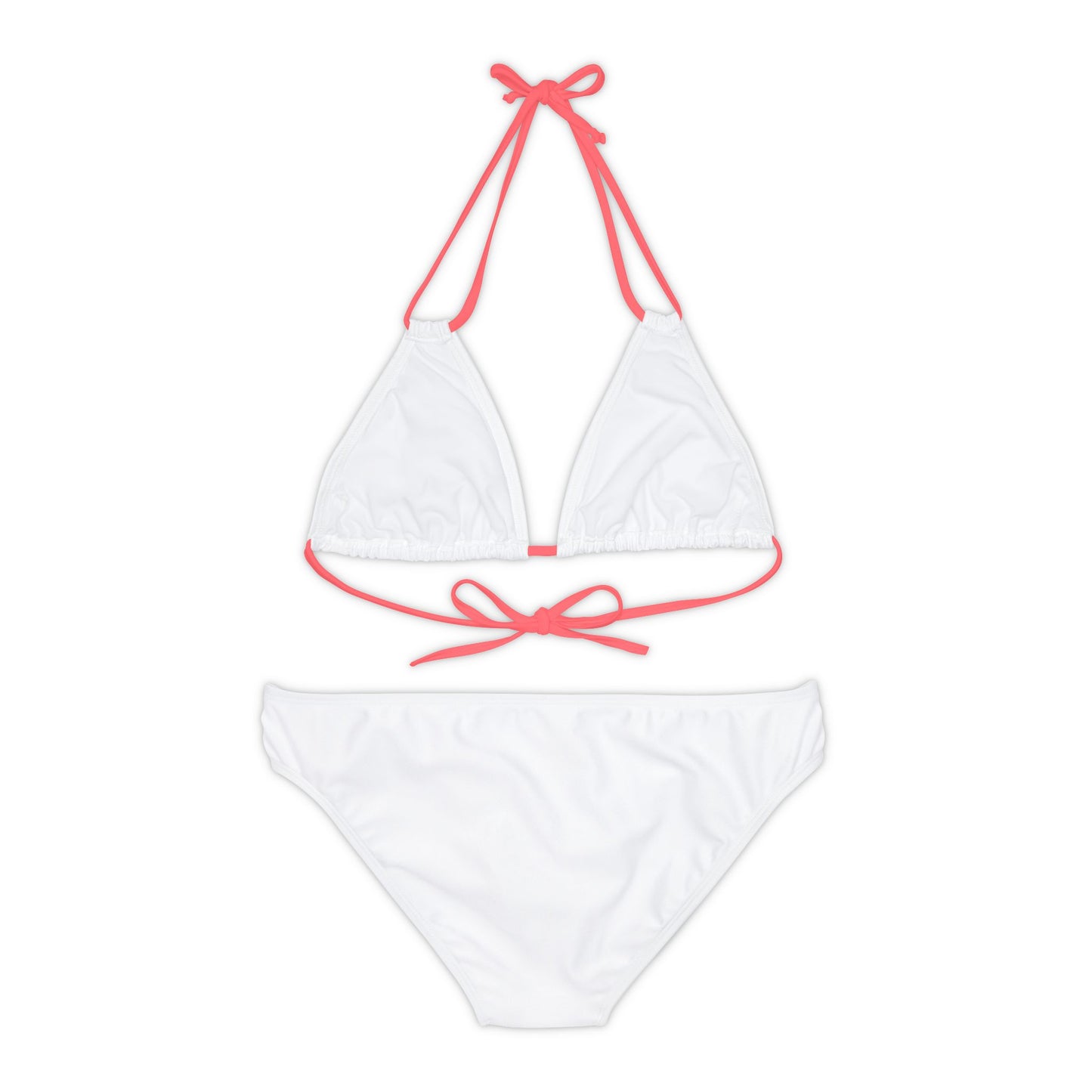 'Not a Dude' Women's Printed White Strappy Bikini Set