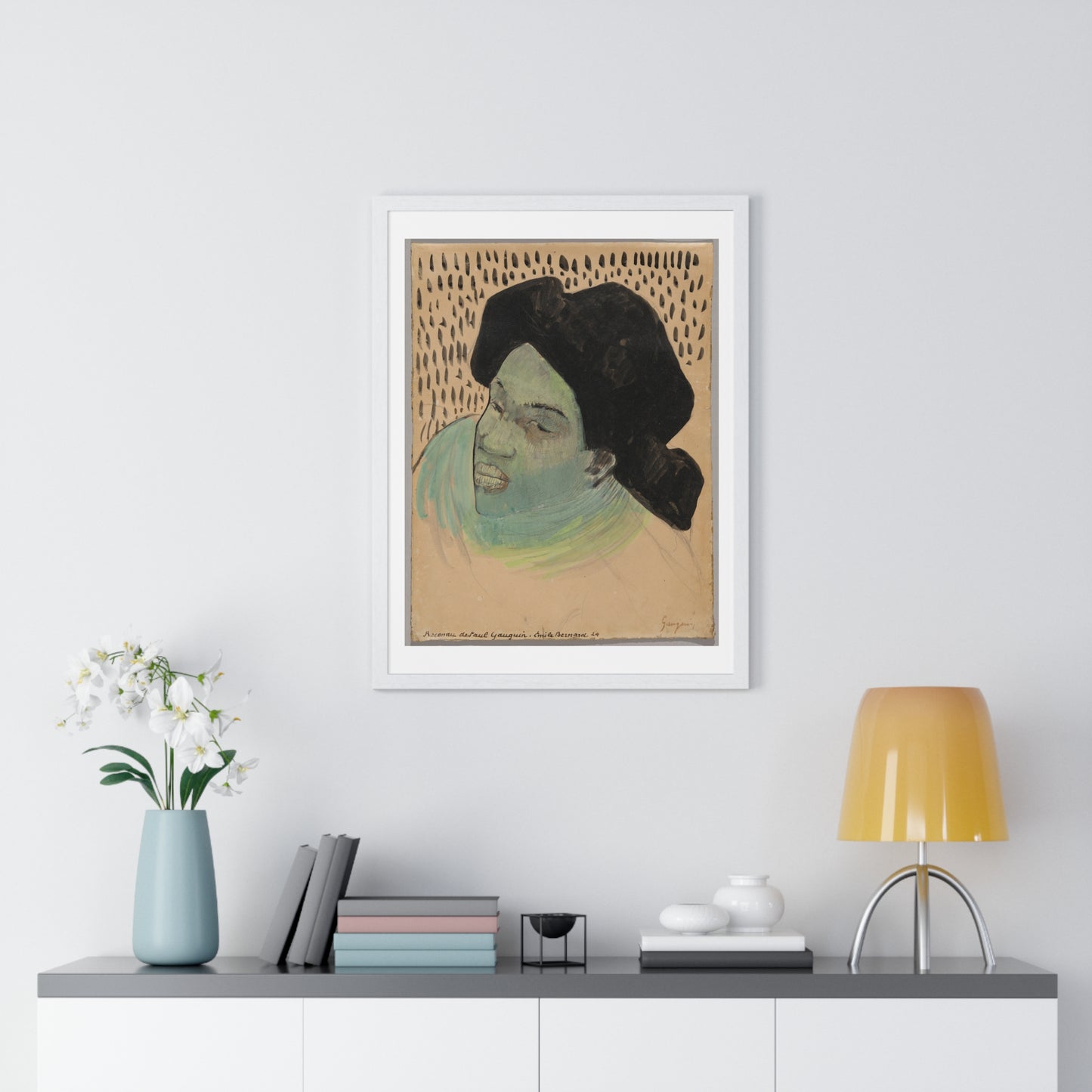 Head of a Tahitian Woman (circa 1892) by Paul Gauguin, from the Original, Framed Art Print