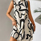 Organic Print Stand Collar Dress, Spring and Autumn Collection