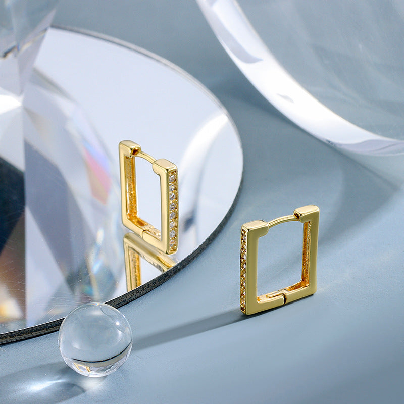 French Twisted Cube Minimalist Elegant Earrings