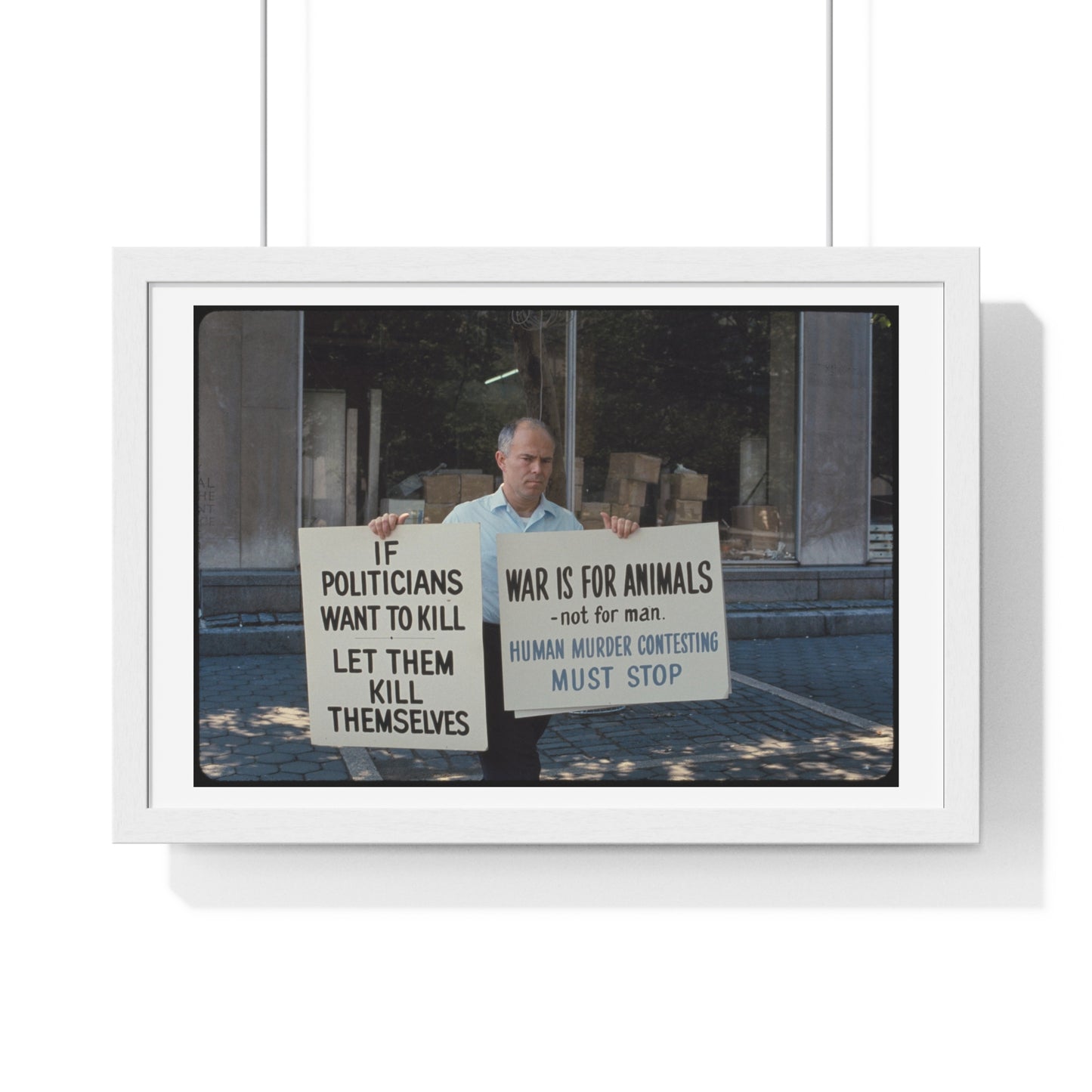 Anti Vietnam War Demonstration New York (circa 1968) by Bernard Gotfryd, Retro Photography from the Original, Framed Print