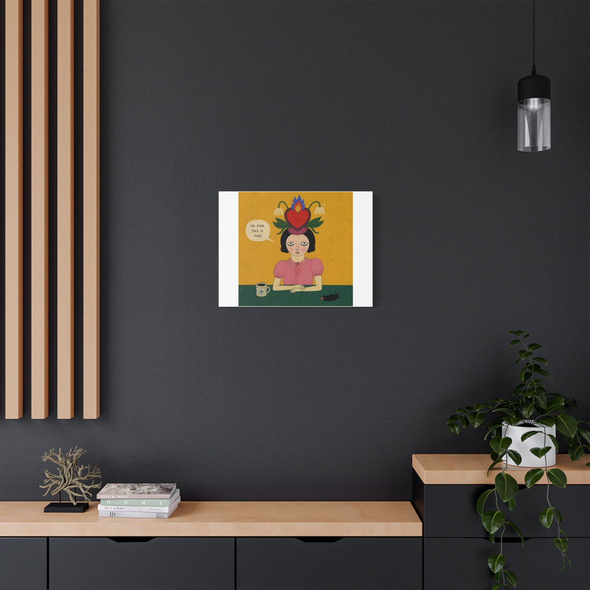 I'm Fine, Cartoon Art Print on Canvas
