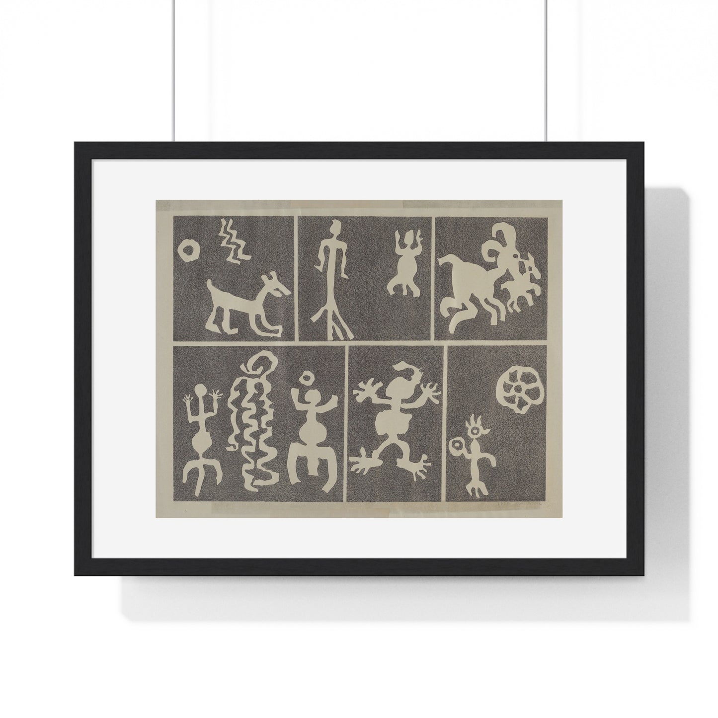 Petroglyph Design (1935-1942) by Lala Eve Rivol, from the Original, Framed Art Print