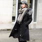 Women's Big Faux Fur Feature-Collar Padded Raincoat