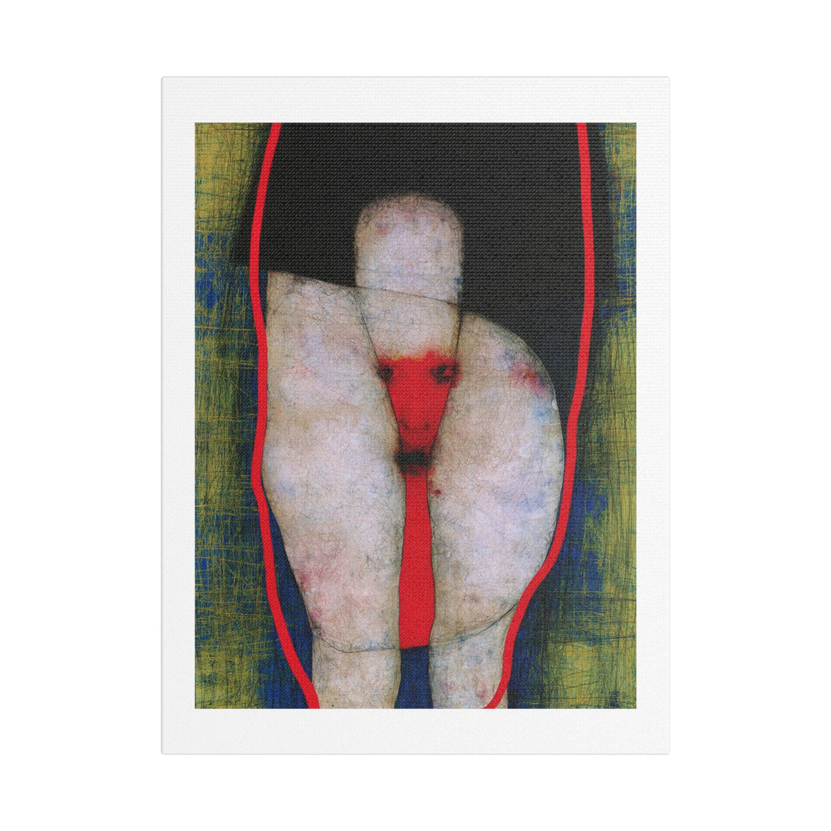 Thighs, Neo-Surrealism, Art Print on Satin Canvas, Stretched