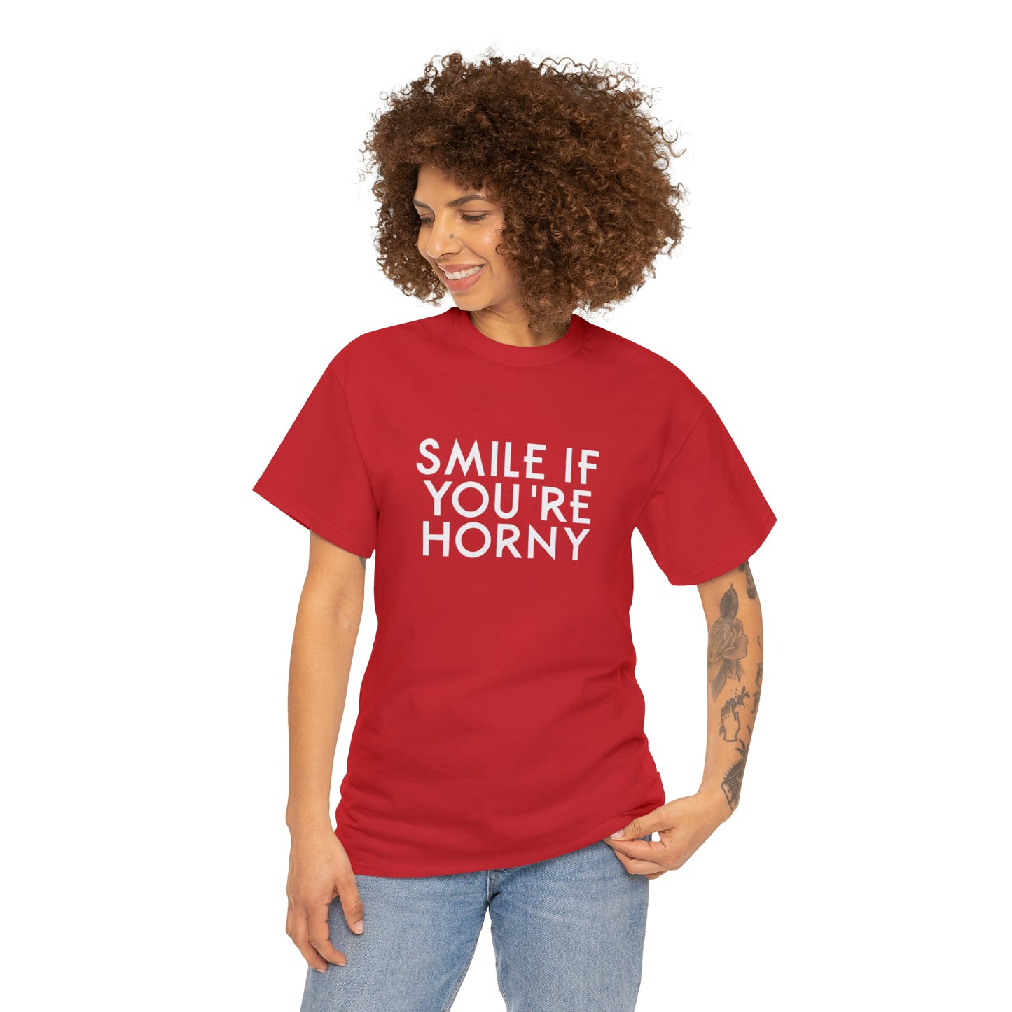 Smile If You're Horny Funny T-Shirt