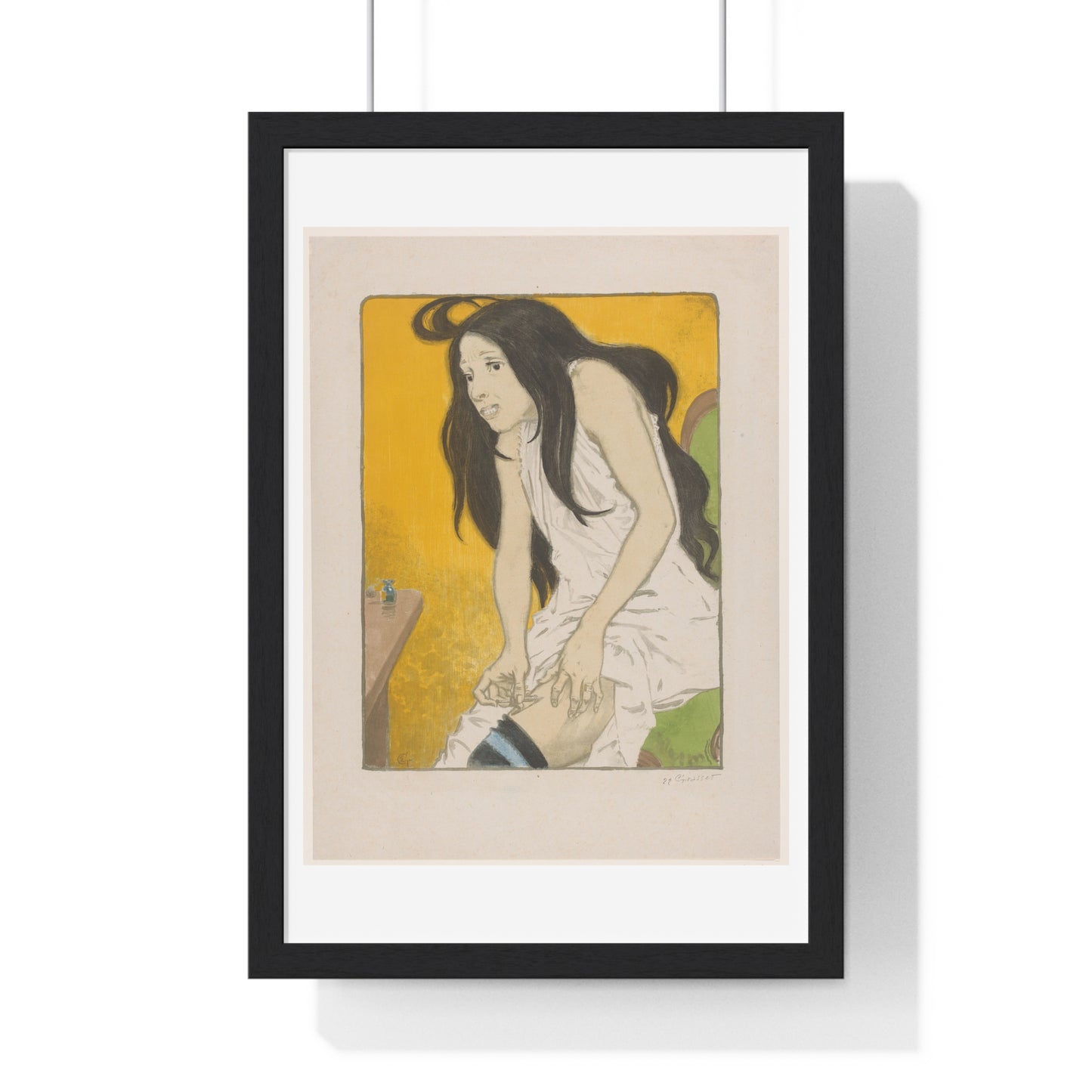 Morfineverslaafde Vrouw (1897) by Eugène Grasset, from the Original, Framed Art Print