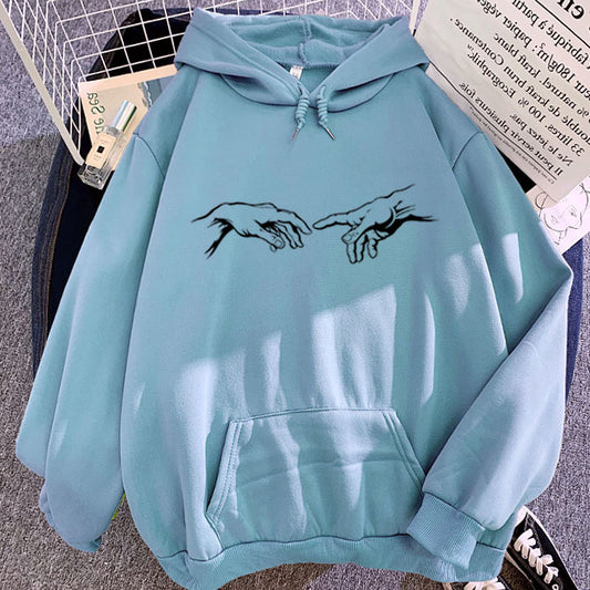 Michelangelo's 'Creation of Adam' Sketch Design Hoodie