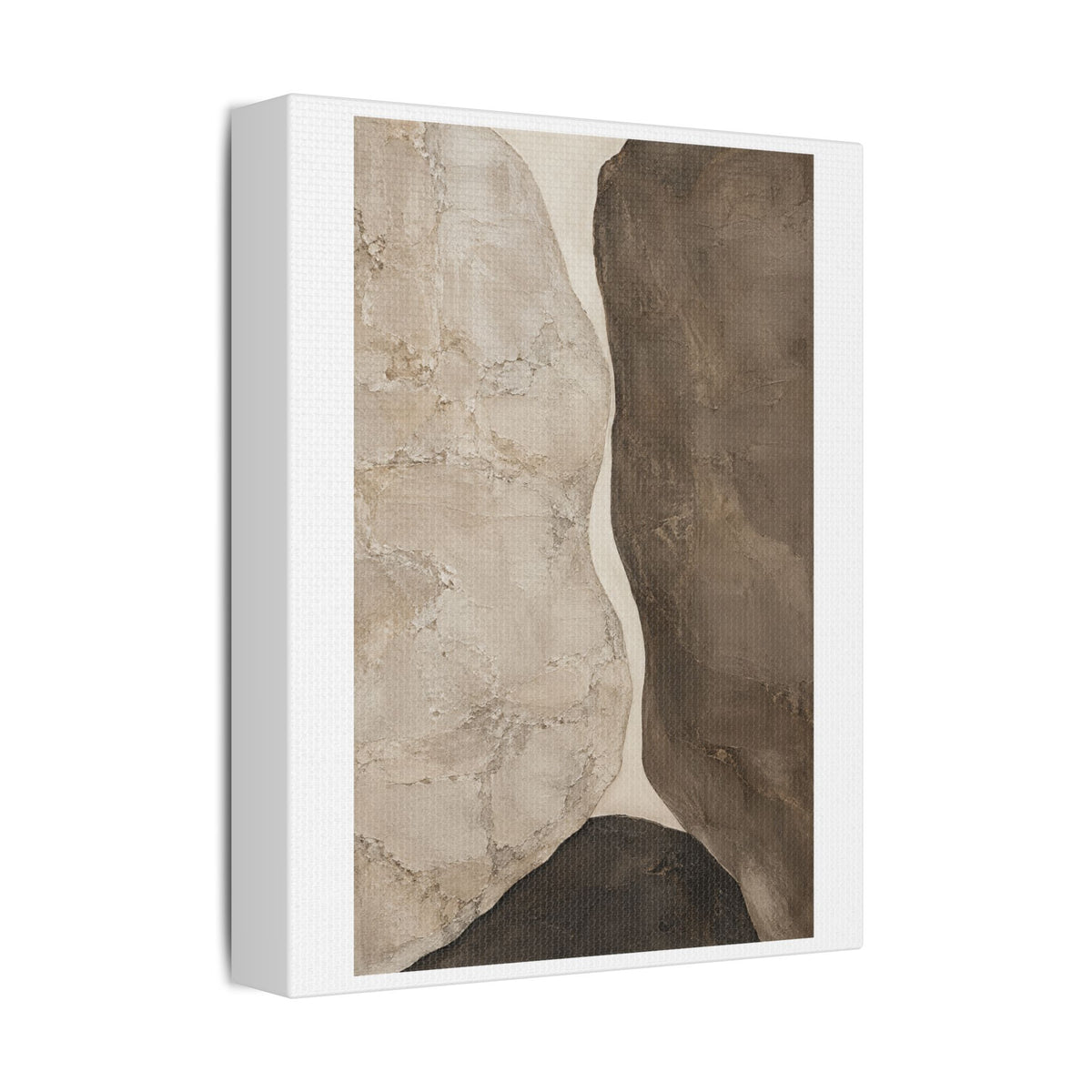 Travertine and Taupe Monoliths, Decor Art Print on Satin Canvas, Stretched