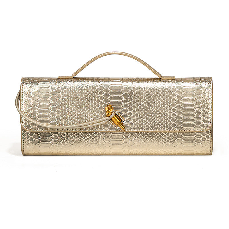 Leather American Retro Hand-Held Dinner Bag Baguette Clutch
