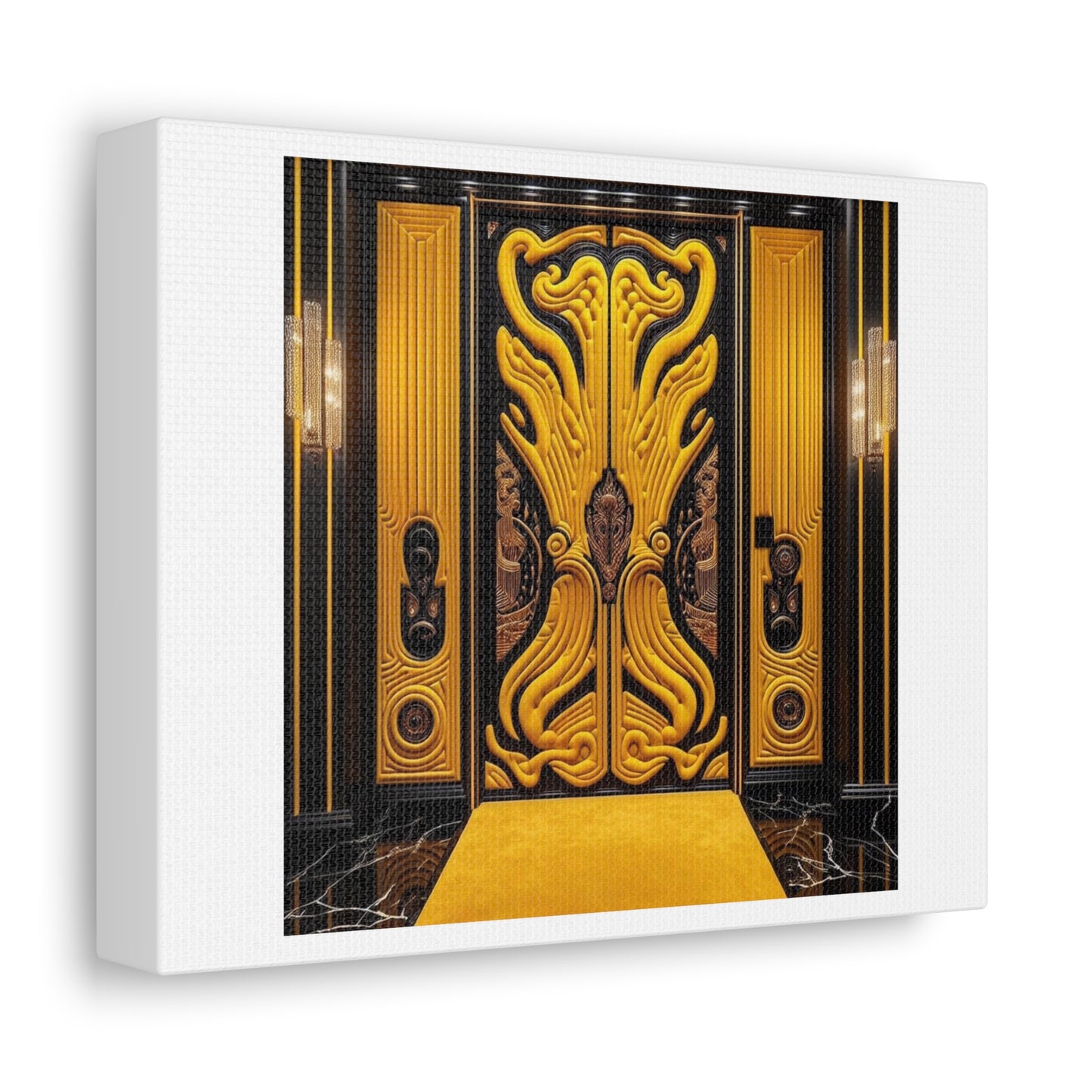 Stunning Art Deco Elevator Doors 'Designed by AI' Art Print on Canvas