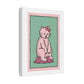 Cute Pink Cat Stretched Canvas Wall Art