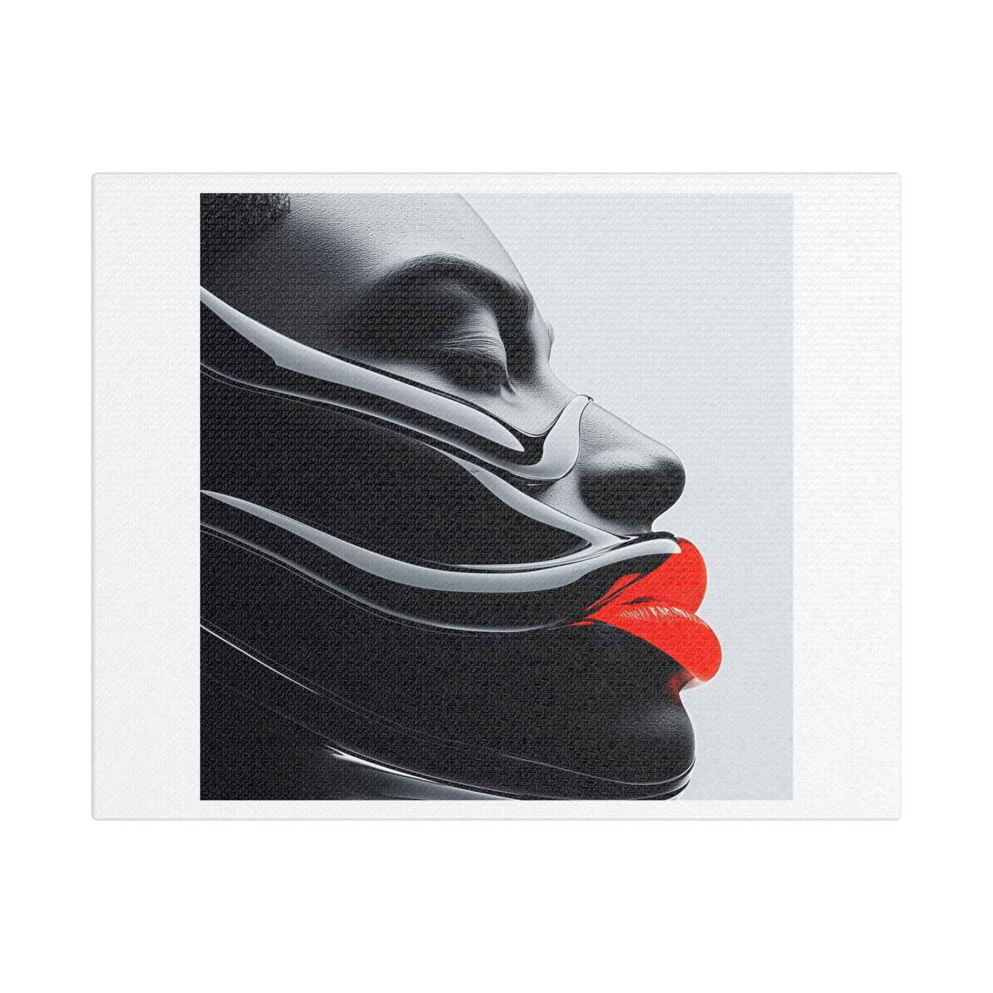 Liquid Lips, Abstract Art Print 'Designed by AI', on Satin Canvas