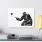 Gorilla with Selfie Stick, Absudist Art Print on Satin Canvas