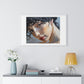 Female Portrait, Vibrant Multi-Coloured Palette Knife Painting 'Designed by AI' Framed Art Print