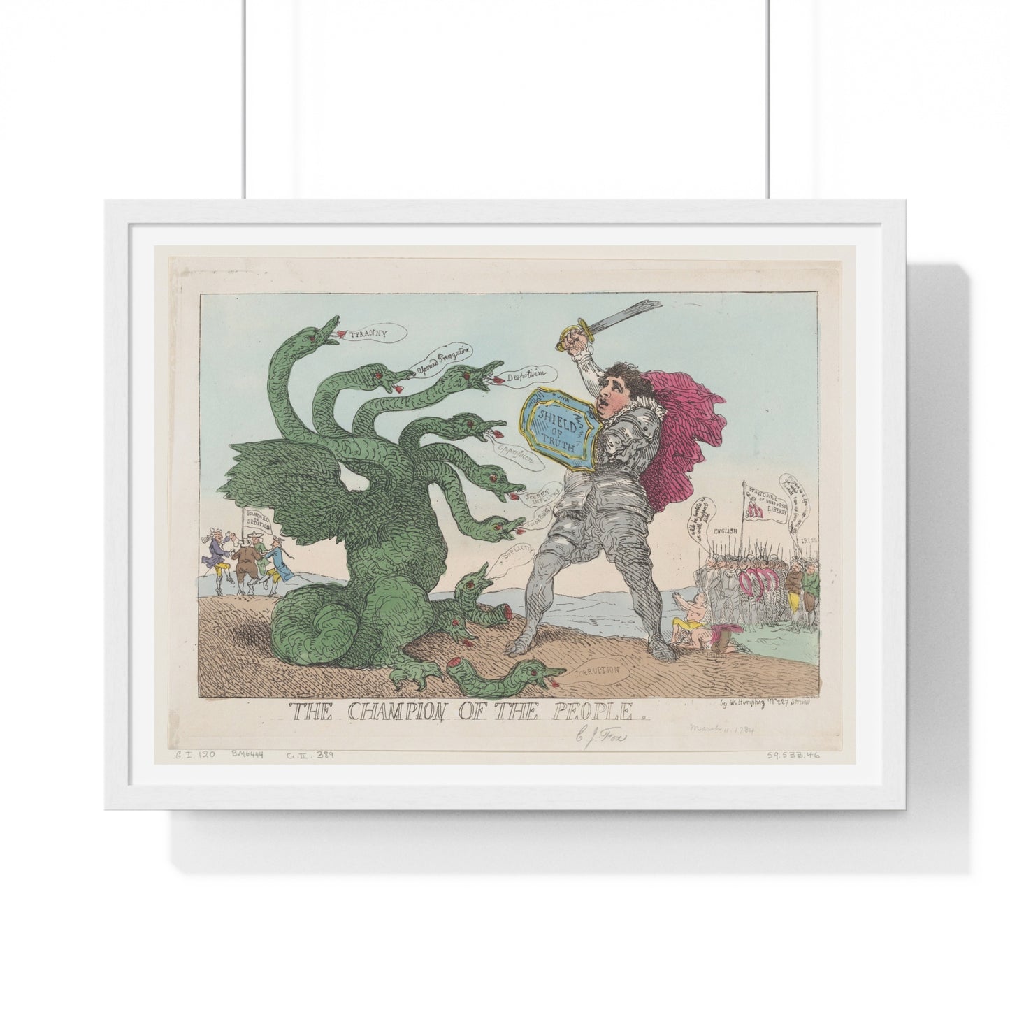 The Champion of the People (1784) by Thomas Rowlandson, from the Original, Framed Art Print