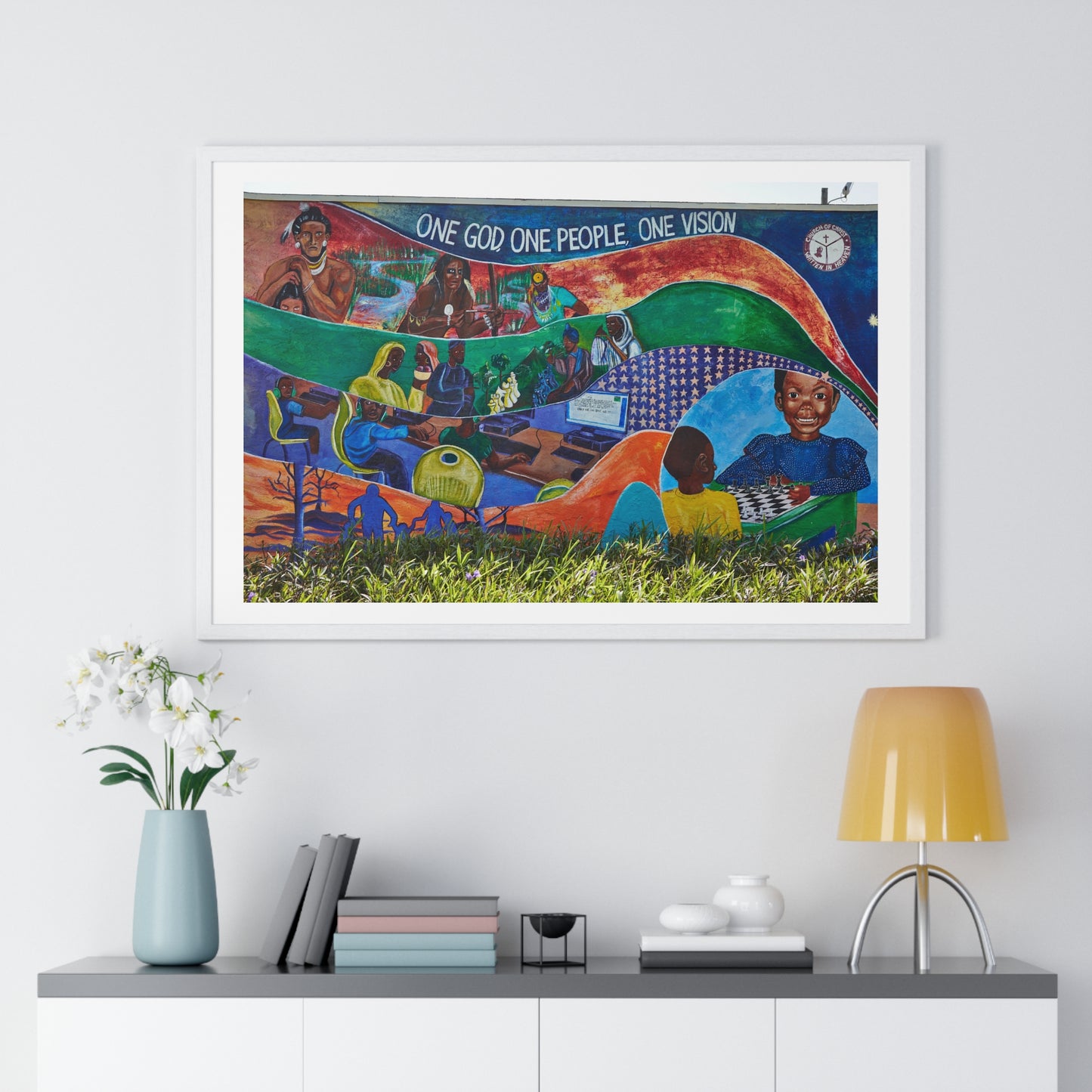 Mural Art in Sherdavia Jenkins Peace Park, Liberty City, Miami, Framed Print