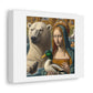 Polar Bear, Woman and Duck Renaissance Style Art Print 'Designed by AI' on Satin Canvas