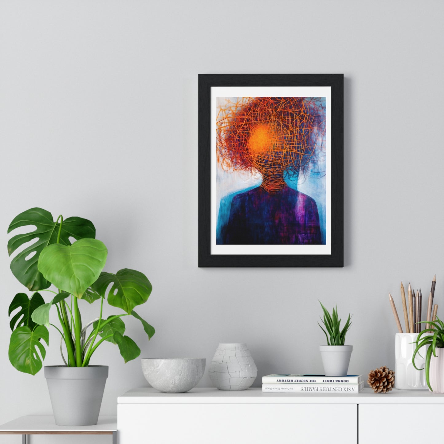 A Mind Adrift II, Abstract Art 'Designed by AI', Framed Print