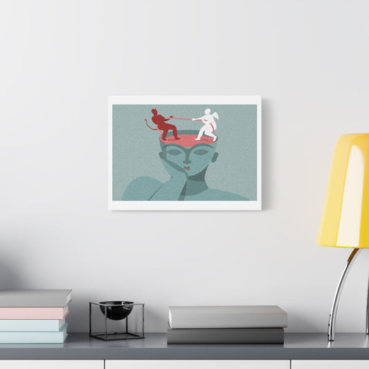 Moral Dilemmas of the Mind, Unknown Artist, Illustration Art Print on Satin Canvas