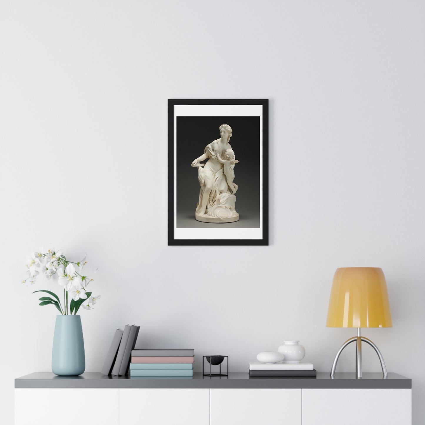 Hope Nourishes Love (1769) by Jean-Jacques Caffieri, from the Original, Framed Print