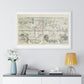 Francis Drake's World Voyage, Tudor Antique Map (circa 1581) from the Original, Framed Print