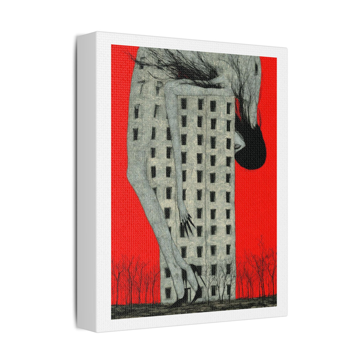 Tower, Neo-Surrealism, Art Print on Satin Canvas, Stretched