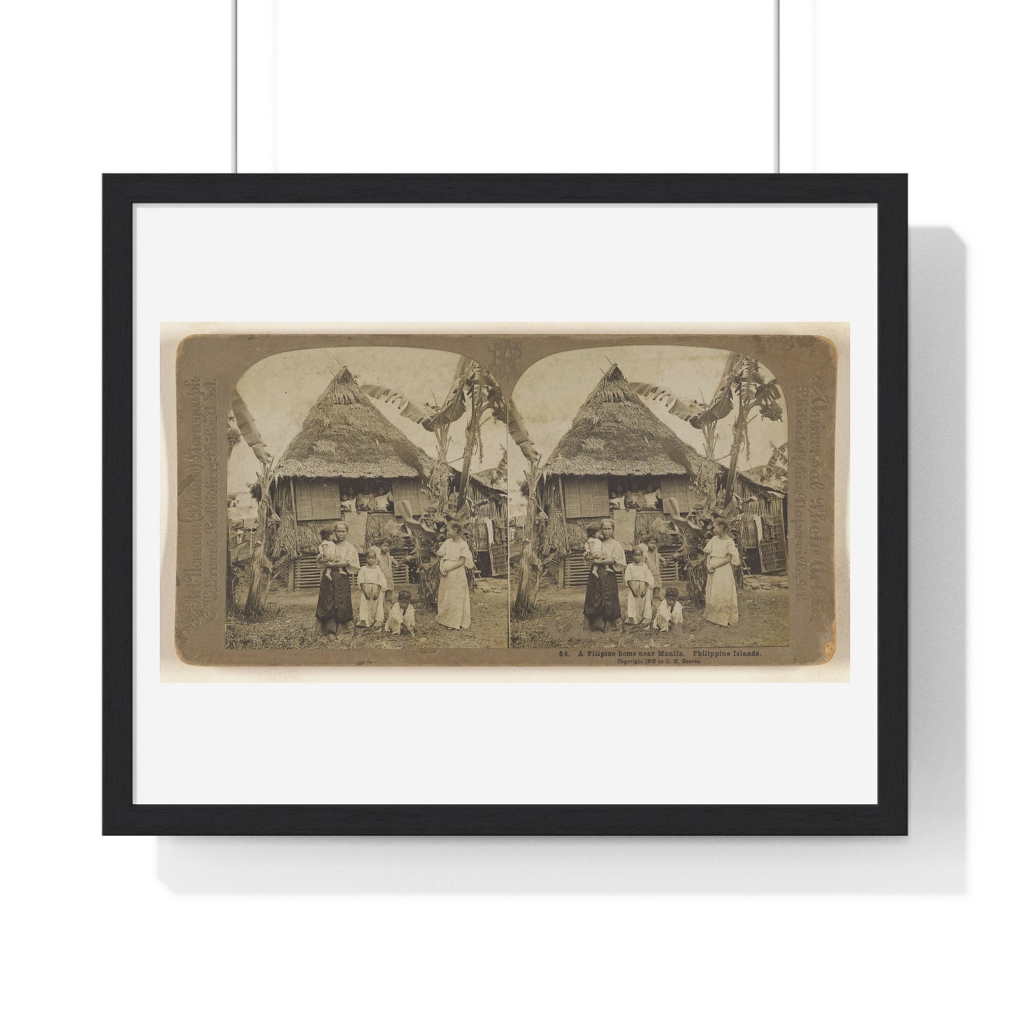 A Filipino Home Near Manila, Philippine Islands (1902) by Carleton H Graves, from the Original, Framed Print