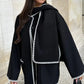 Vireous Faux Cashmere Splice Overcoat with Scarf, Multi Colours