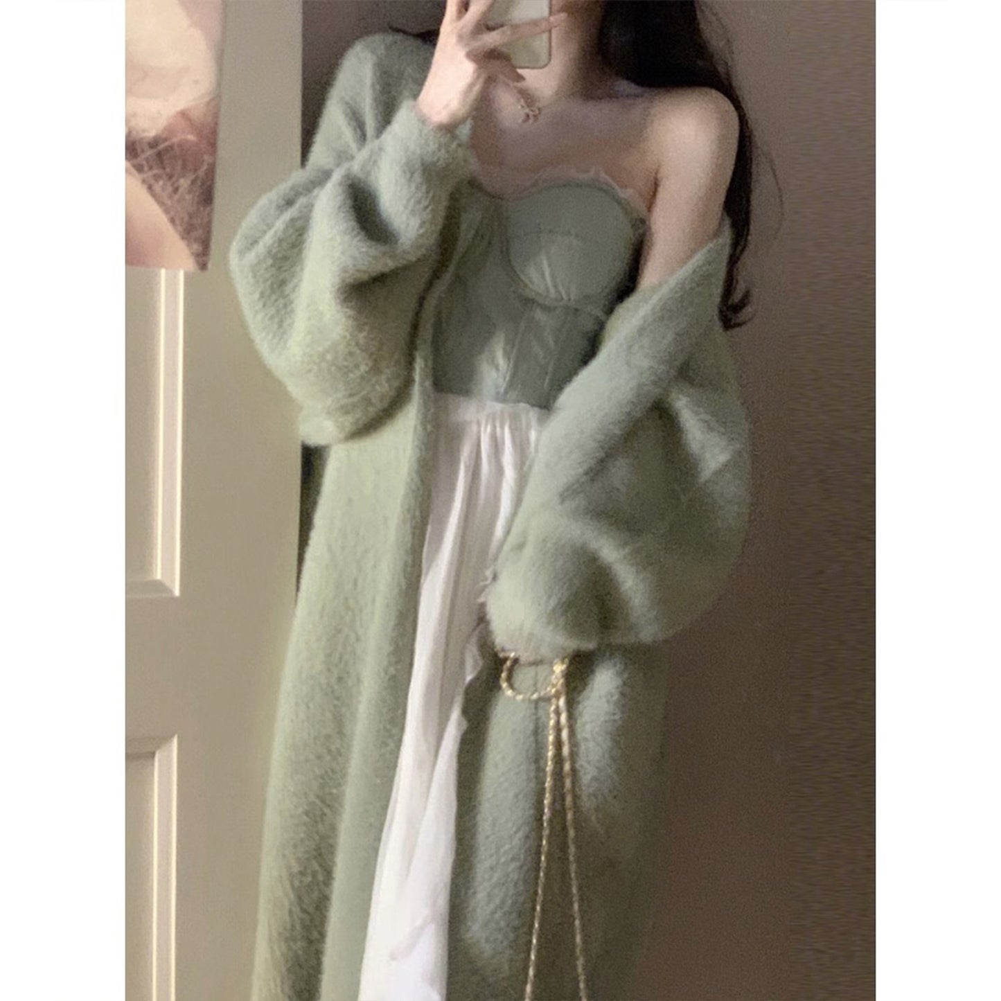 Luxurious Soft Long Cardigan Coat, Trendy Leisure Warm Office Wear