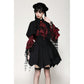 Dark in Love Camazotz Vampire Bat-Shaped Capelet in Black and Blood Red