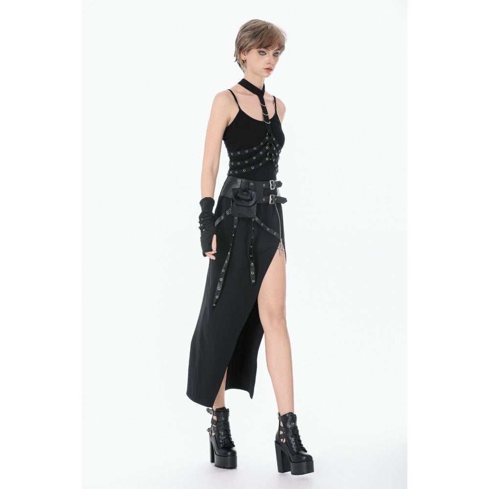 Dark In Love Punk Rib Cage Grommet Waist Cincher Belt