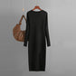 Vireous Daily Business Wear Long Sleeve Skinny Knit Dress