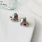 Irregular Heart Colourful Zircon Stud Earrings