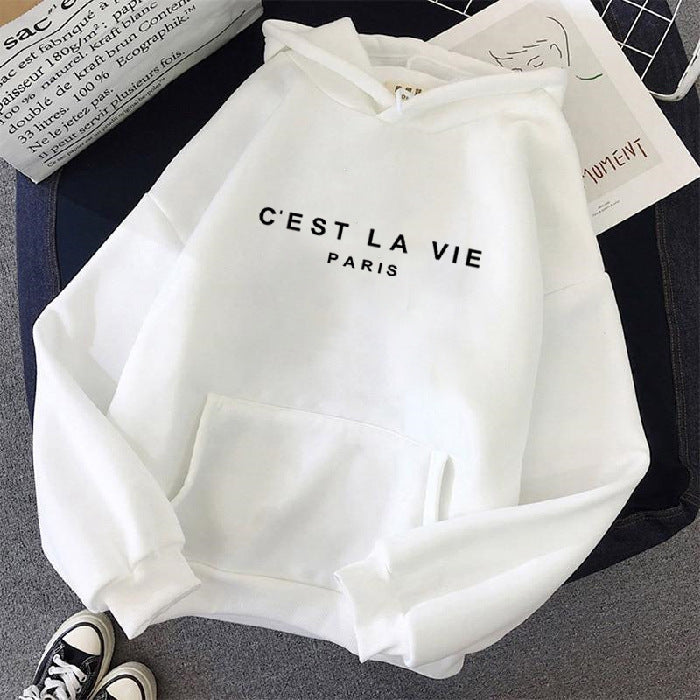 C'Est La Vie Paris Print Hoodie