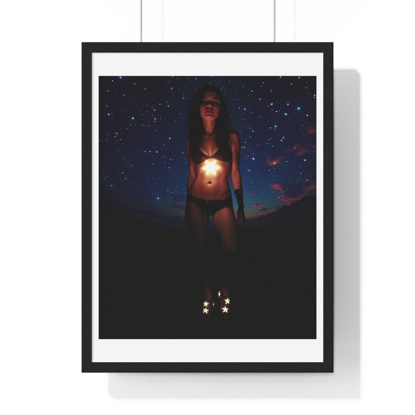 Starseed Woman, Abstract Art 'Designed by AI' Framed Print