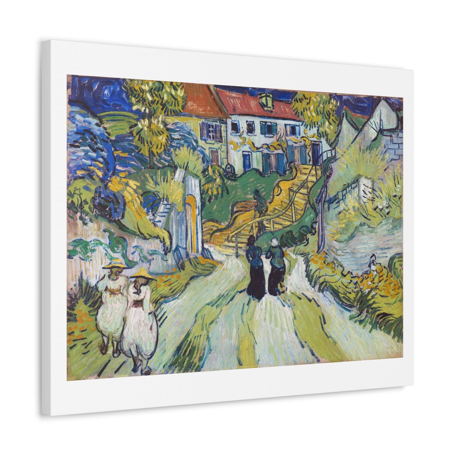 Stairway at Auvers (1890) by Vincent van Gogh, Art Print from the Original on Canvas