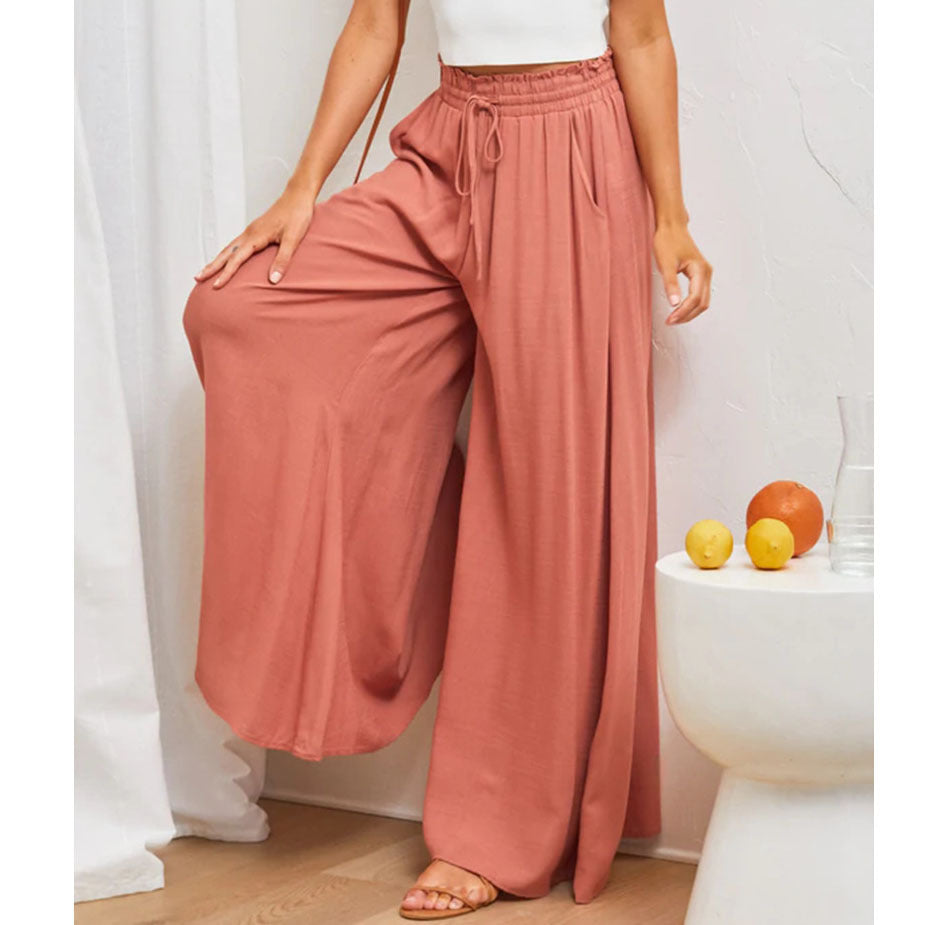 Women's Organic Print Comfortable Casual Wide-Leg Trousers