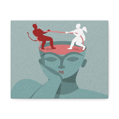 Moral Dilemmas of the Mind Illustration Art Print on Satin Canvas