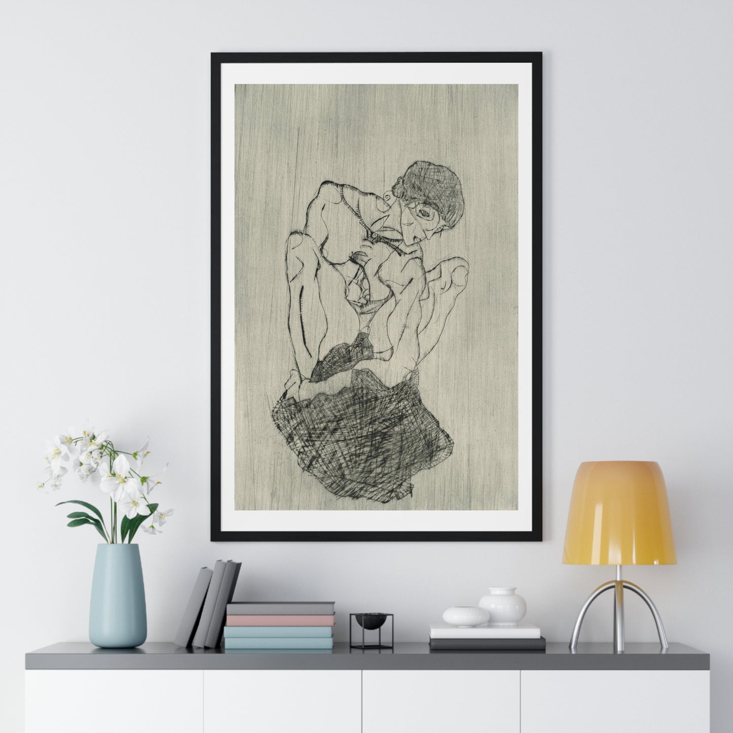 Das Graphische Werk von Egon Schiele (1971) by Egon Schiele, from the Original, Framed Art Print