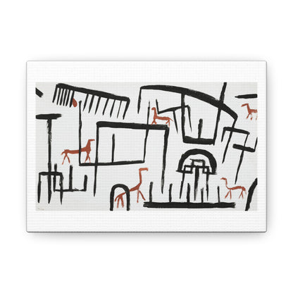 Animals in Enclosure (1938) by Paul Klee, Canvas Art Print from the Original