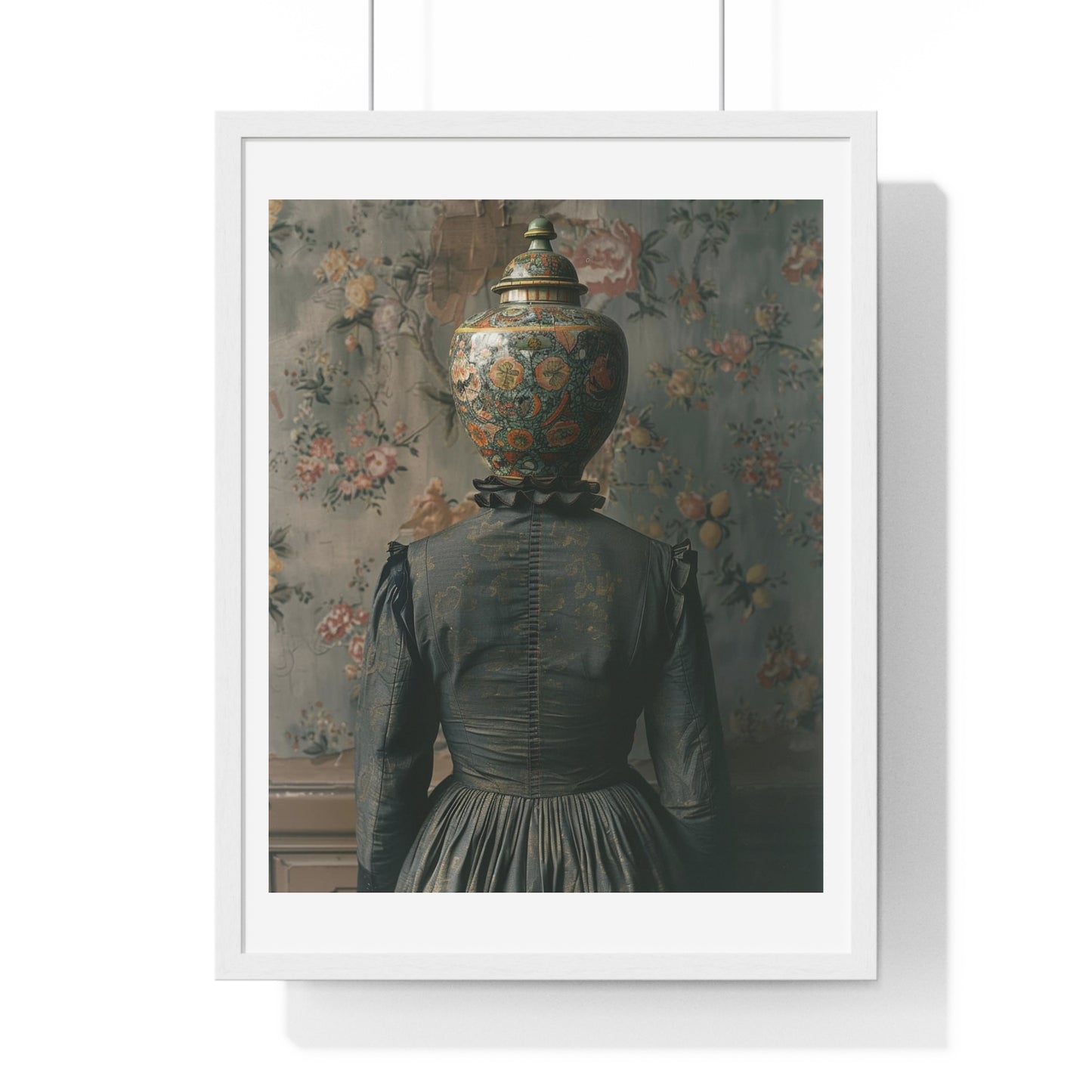 Head Replacement II, Abstract Art 'Designed by AI', Framed Art Print