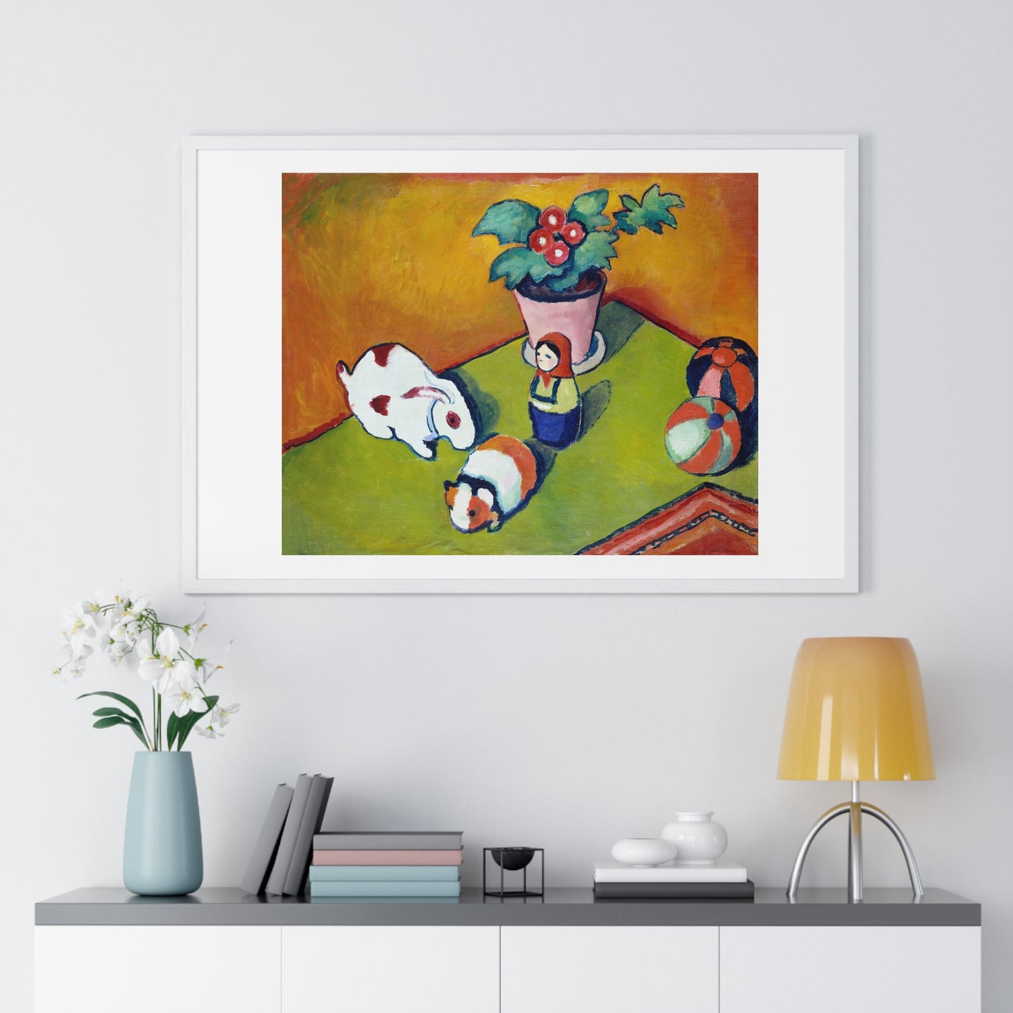 Little Walter's Toys (1912) by August Macke, from the Original, Framed Art Print