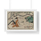Middle-Aged Couple Making Love, Coloured Reproduction of a Woodcut by Moronobu (1680s) Framed Art Print