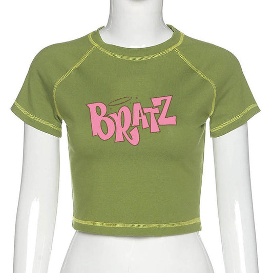 Women's Bratz Print Goth T-Shirt, Long Sleeves Short Sleeves