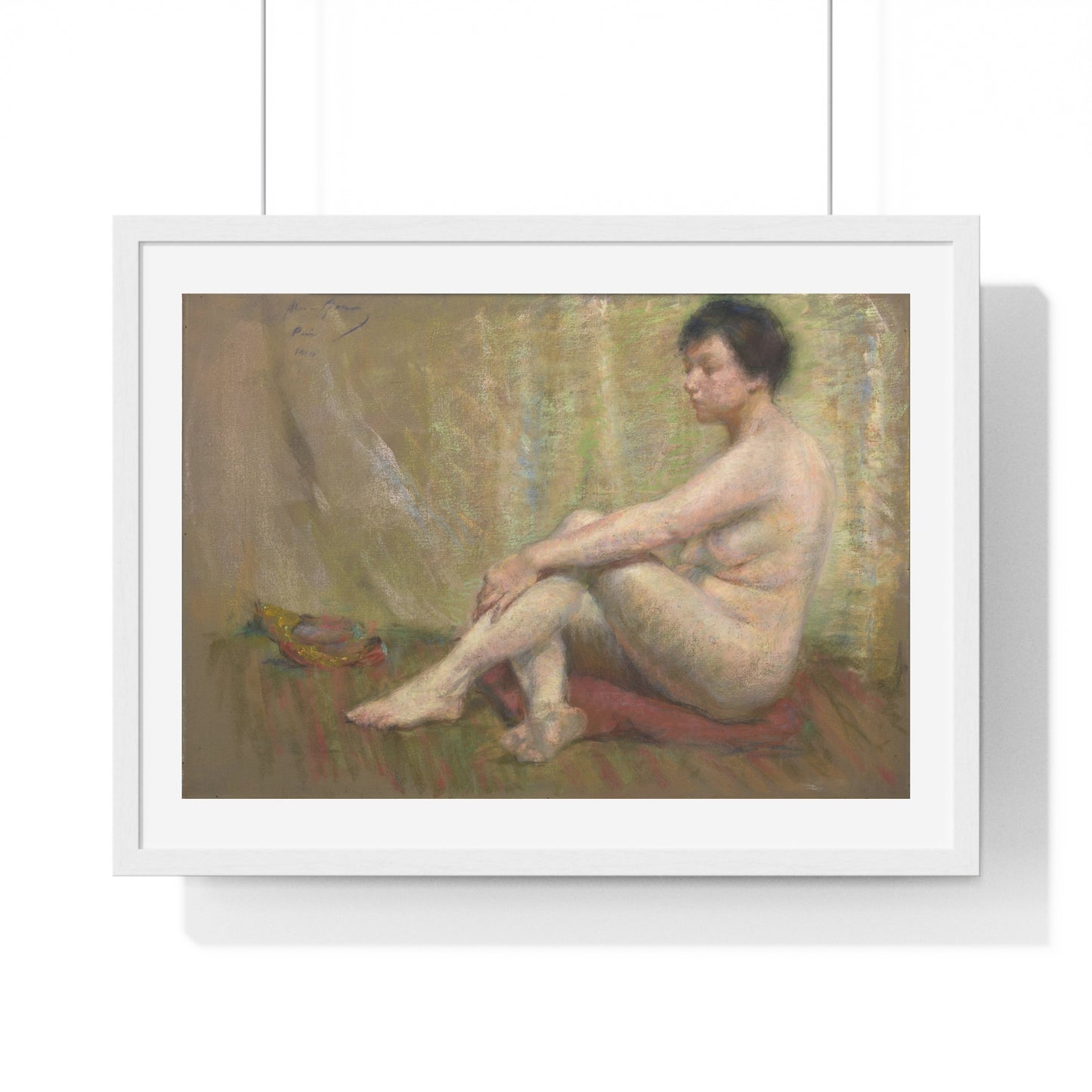 Between Poses (1910) by Alice Pike Barney, from the Original, Framed Art Print